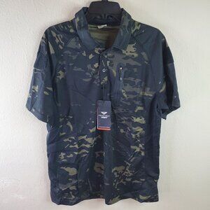 Pave Hawk Mens Jungle Multi Camouflage Outdoor Sports Polo XL